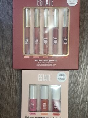 Estate Liquid Lipstick & Hydration Lip Oil Set — Berry, Mauve, Rose, Plum, Pink